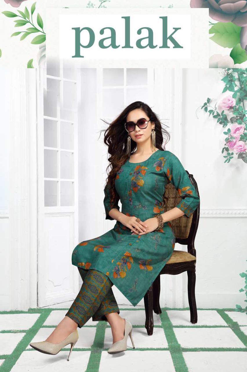 Beauty Queen Palak Casual Wear Printed Kurti With Bottom Collection